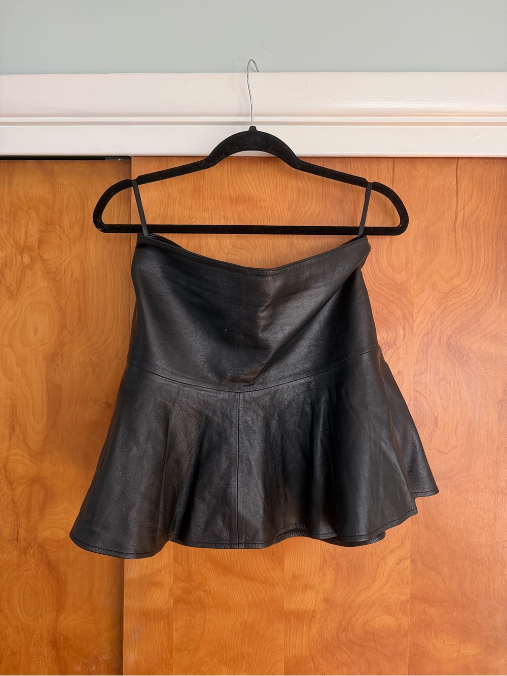 Karina Grimaldi Black Leather Circle Skirt
